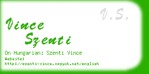 vince szenti business card